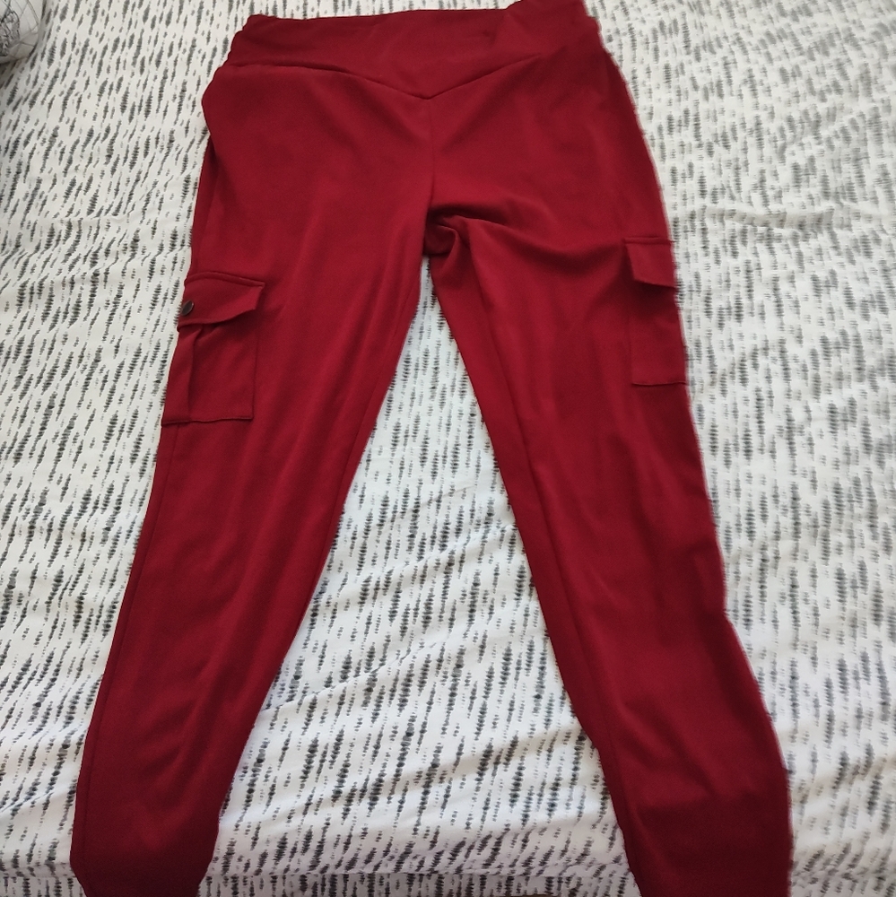 Women's Red Cargo Pants